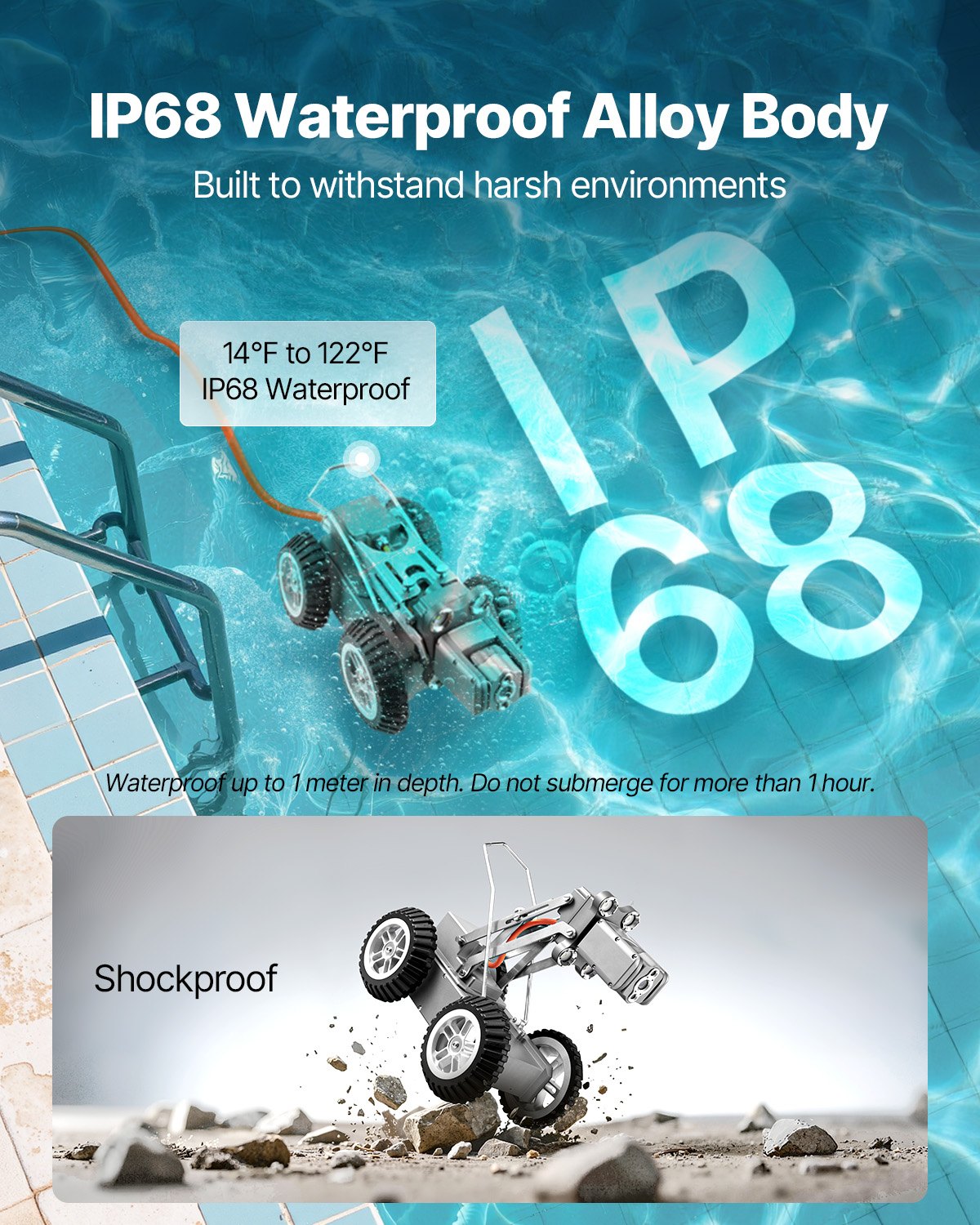 VEVOR Sewer Pipe Inspection Robot, 197FT Pipeline Detection Crawling Robot with 2MP Front/Rear Cameras & Touchscreen Tablet, IP68 Plumbing Camera with Lights & Distance Counter for Industrial Pipes