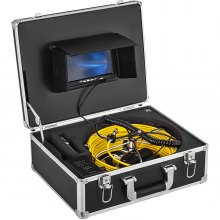 VEVOR 20M kloakkinspeksjonskamera 7-tommers skjerm LCD DVR Vanntett rørledningsavløpsinspeksjonssystem Kamerasett Endoskop (20M 7tommer)