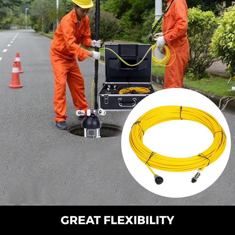 30M Length Pipe Inspection Camera Cable Sewer Drain Pipeline Wire Cord