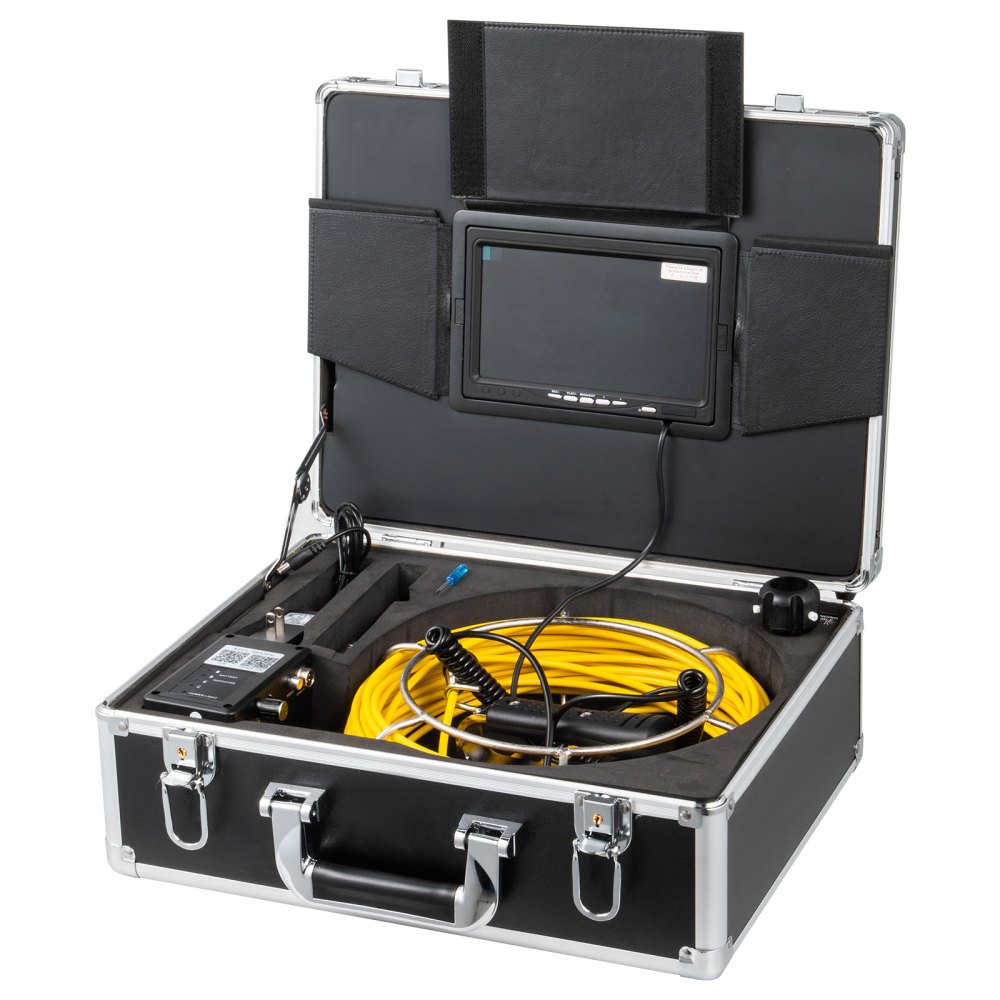 VEVOR 50M 9 Inch WiFi 23mm Pipe Inspection Camera 1000 TVL and 12 LED Lights Pipe Pipeline Inspection Camera with APP Taking Pictures Video Recording