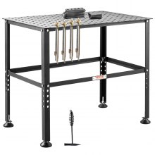 VEVOR Welding Table 36" x 24", 800LBS Capacity Welding Workbench Table, Heavy-Duty Work Bench with 0.63" Fixture Holes and Non-slip Foot Pads for Welding Assembly Repair Works