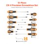 12-Piece Magnetic Screwdriver Set 5 Phillips 5 Flat Head Tips Magnetizer Tool