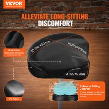 VEVOR Hydraulic Saddle Drum Throne, 19.3-25.2 in / 490-640 mm Height Adjustable, Padded Drum Stool Seat with Anti-Slip Feet Drumsticks 500 lbs / 227 kg Max Weight Capacity, 360° Swivel for Drummers