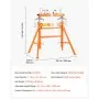 VEVOR Pipe Stand with Roller Head, Heavy Duty 2500LBS Capacity, Fits 2"-36" Pipes, 34"-52" Adjustable Height, Dual-Roller Pipe Stand, Rugged Carbon Steel Support for Welding, Fabrication & Woodworking