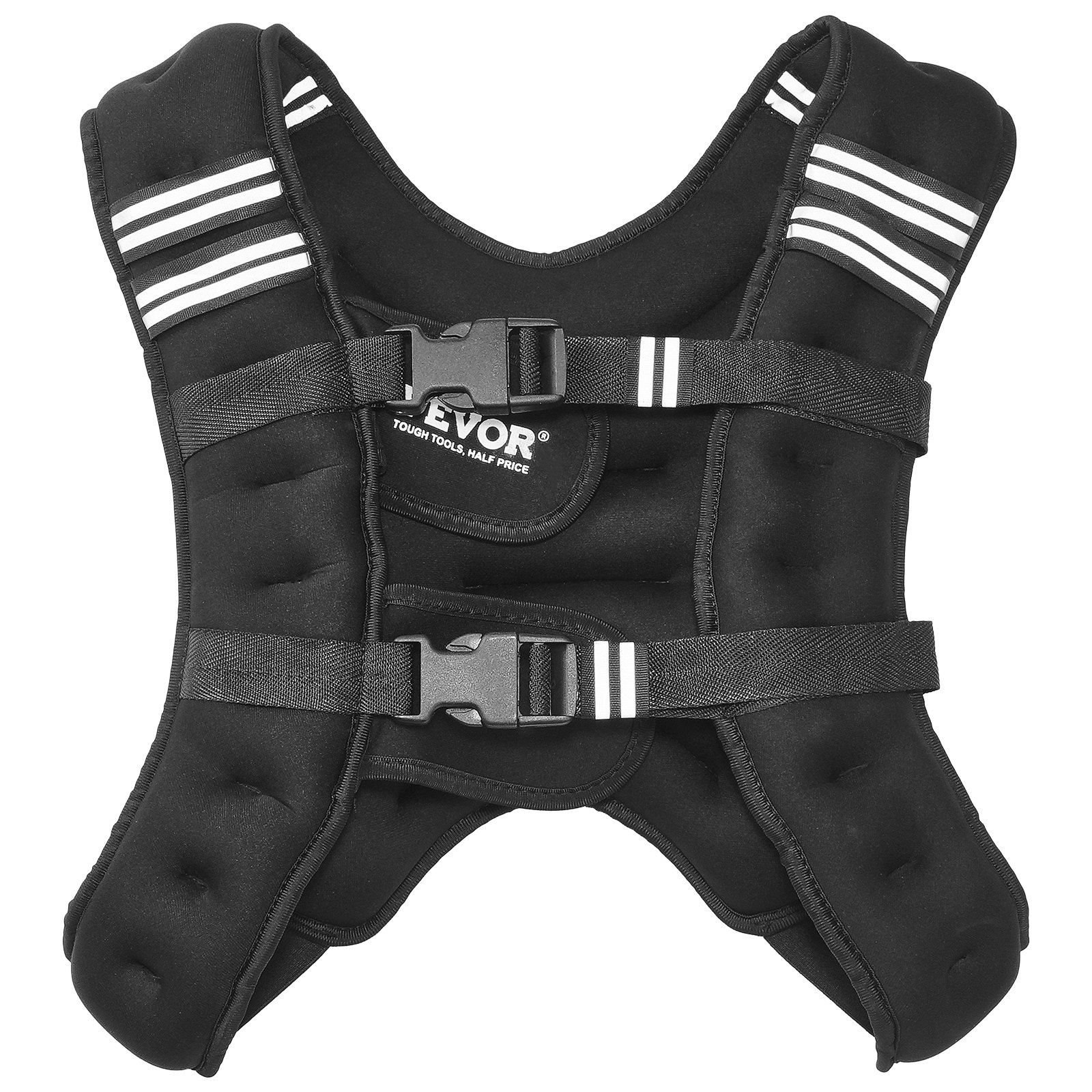 VEVOR Weighted Vest, 12 lbs Weight Vest with Reflective Stripe, Adjustable Buckle Body Weight Vest for Men Women, Workout Equipment for Strength Training, Running, Jogging, Fitness, and Weight Loss