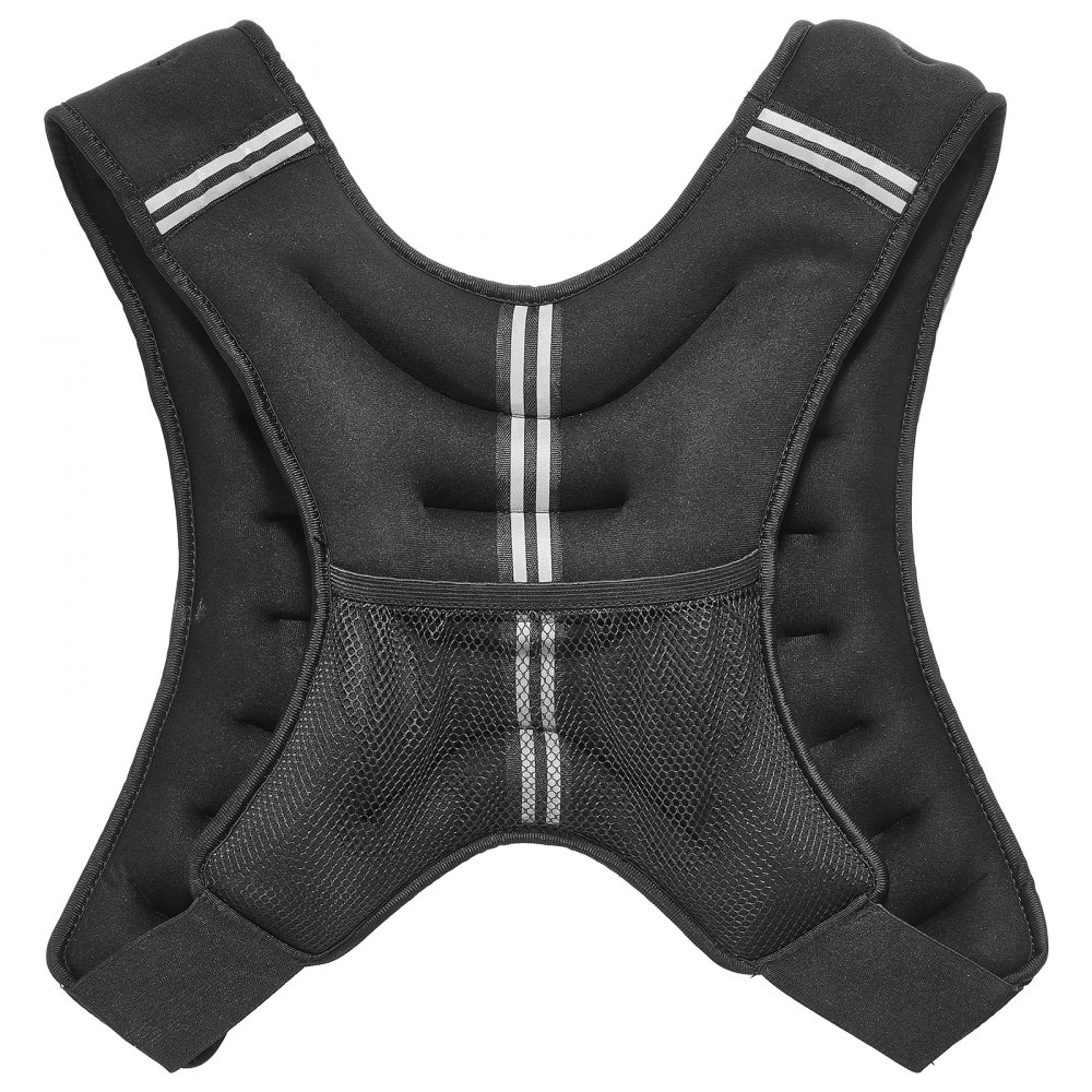VEVOR Weighted Vest, 16 lbs Weight Vest with Reflective Stripe, Adjustable Buckle Body Weight Vest for Men Women, Workout Equipment for Strength Training, Running, Jogging, Fitness, and Weight Loss