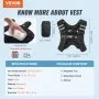 VEVOR Weighted Vest, 20 lbs Weight Vest with Reflective Stripe, Adjustable Buckle Body Weight Vest for Men Women, Workout Equipment for Strength Training, Running, Jogging, Fitness, and Weight Loss