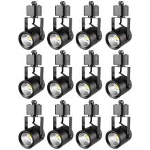 VEVOR LED Track Lighting Heads, 6.5W 3000K 470lm Warm White, Dimmable H Type Track Light Head, CRI85+ True Color Rendering Adjustable Tilt Angle Track Lighting Fixture for Accent Retail, 12 Pack Black