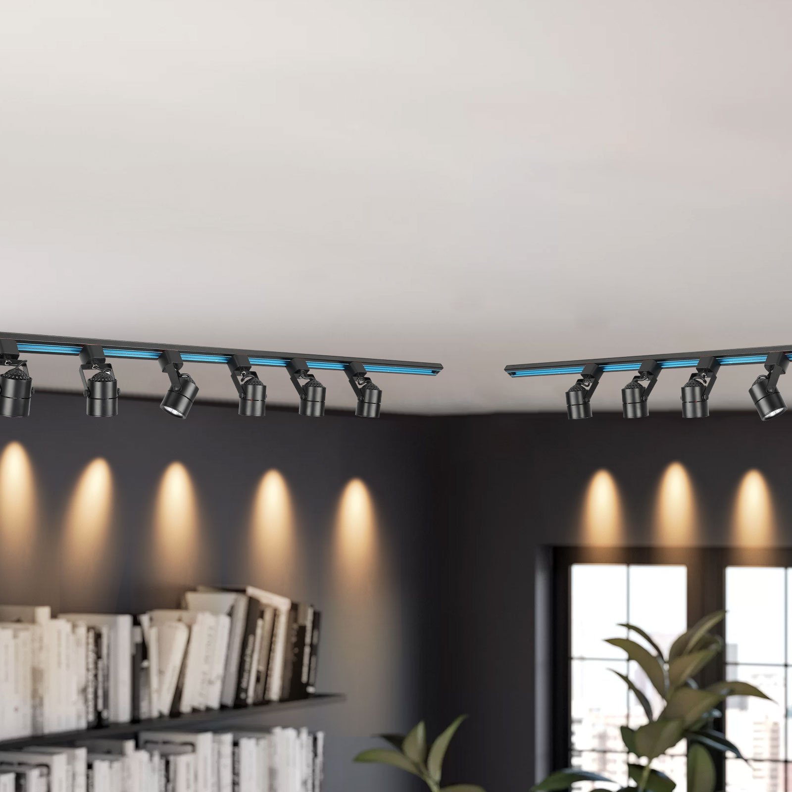 VEVOR LED Track Lighting Heads, 6.5W 3000K 470lm Warm White, Dimmable H Type Track Light Head, CRI85+ True Color Rendering Adjustable Tilt Angle Track Lighting Fixture for Accent Retail, 12 Pack Black