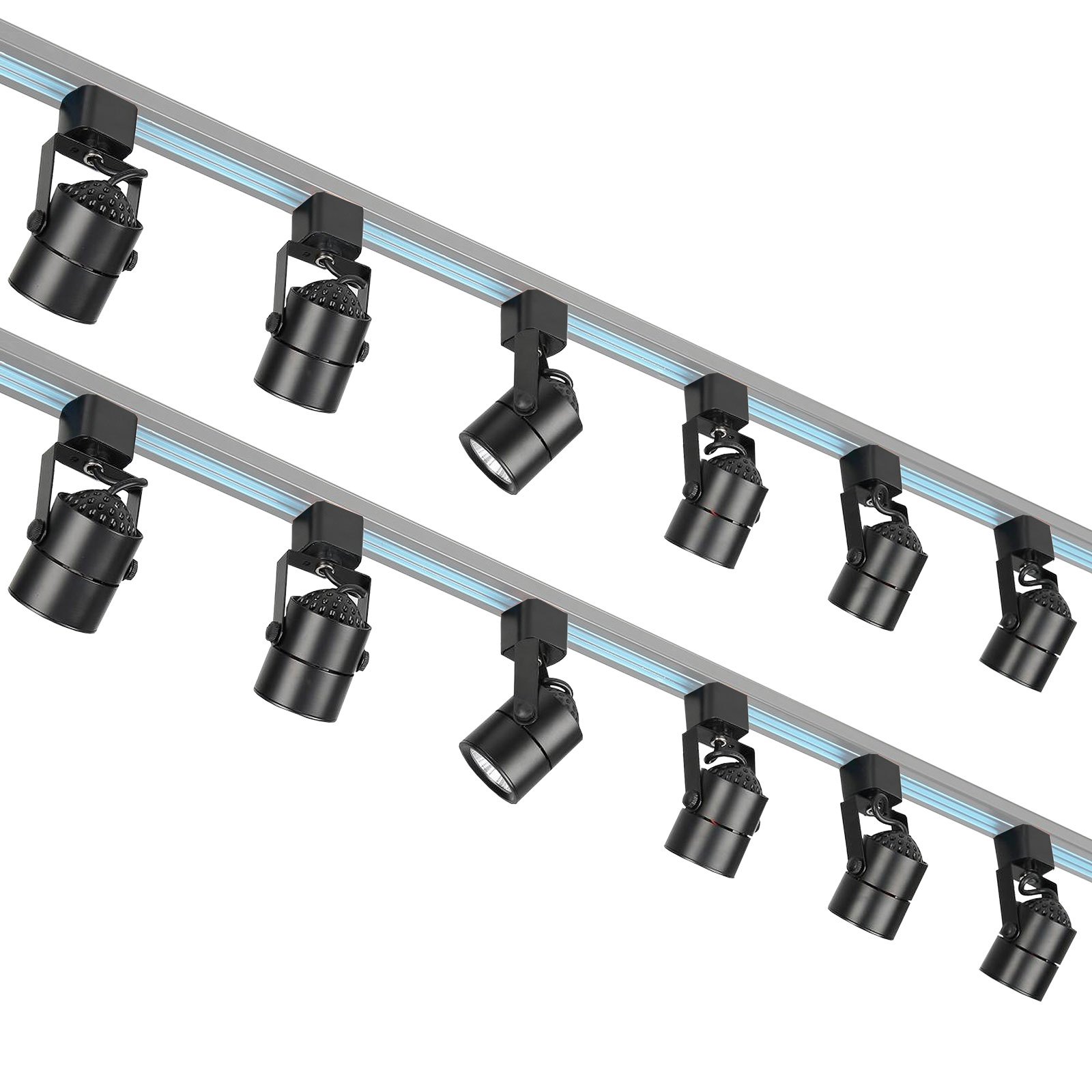 VEVOR LED Track Lighting Heads, 6.5W 3000K 470lm Warm White, Dimmable H Type Track Light Head, CRI85+ True Color Rendering Adjustable Tilt Angle Track Lighting Fixture for Accent Retail, 12 Pack Black