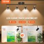VEVOR Kit d'éclairage sur rail LED à 4 lumières, spot de plafond avec bras et têtes d'éclairage rotatifs, luminaire sur rail de 24,8", inclus 4 ampoules GU10 3000K pour exposition intérieure, cuisine, salon