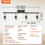 VEVOR Kit d'éclairage sur rail LED à 4 lumières, spot de plafond avec bras et têtes d'éclairage rotatifs, luminaire sur rail de 24,8", inclus 4 ampoules GU10 3000K pour exposition intérieure, cuisine, salon
