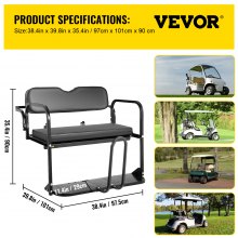 VEVOR Golf Cart Rear Flip Seat Kit Club Car DS Folding Rear Seat Kit 1982-2000.5