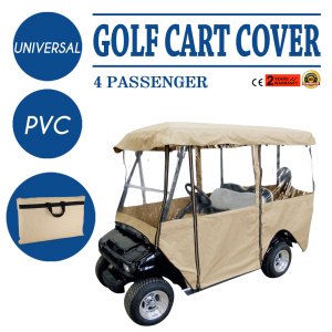 VEVOR Golf Cart Enclosure, 4-Person Golf Cart Cover, 4-Sided Fairway  Deluxe, 300D Waterproof Driving Enclosure with Transparent Windows, Fit for  EZGO