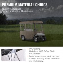 VEVOR Golf Cart Enclosure, 4-Person Golf Cart Cover, 4-Sided Fairway Deluxe, 300D Waterproof Driving Enclosure with Transparent Windows, Fit for EZGO, Club Car, Yamaha Cart (Roof Up to 78.7''L)