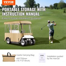 VEVOR Golf Cart Enclosure, 4-Person Golf Cart Cover, 4-Sided Fairway Deluxe, 300D Waterproof Driving Enclosure with Transparent Windows, Fit for EZGO, Club Car, Yamaha Cart (Roof Up to 78.7''L)