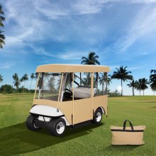 VEVOR Golf Cart Enclosure, 4-Person Golf Cart Cover, 4-Sided Fairway Deluxe, 300D Waterproof Driving Enclosure with Transparent Windows, Fit for EZGO, Club Car, Yamaha Cart (Roof Up to 78.7''L)