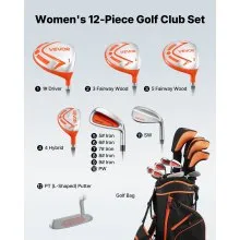 VEVOR 12-Piece Women's Golf Set Right Handed 460CC Driver Irons Putter & Bag
