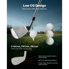 VEVOR 12-Piece Women's Golf Set Right Handed 460CC Driver Irons Putter & Bag