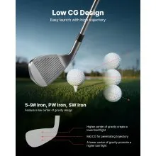 VEVOR 12-Piece Men's Golf Set Right Handed 460CC Driver Irons Putter & Bag