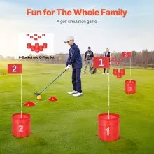 Backyard Golf Game 6 Hole Portable Outdoor Bucket Golf Game for Kids and Adults