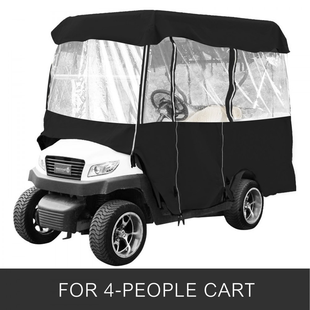 VEVOR VEVOR Caja para carro de golf, cubierta para carro de golf 4 personas, Fairway Deluxe de 4 lados, de conducción impermeable 300D con transparentes, apta para EZGO, Club