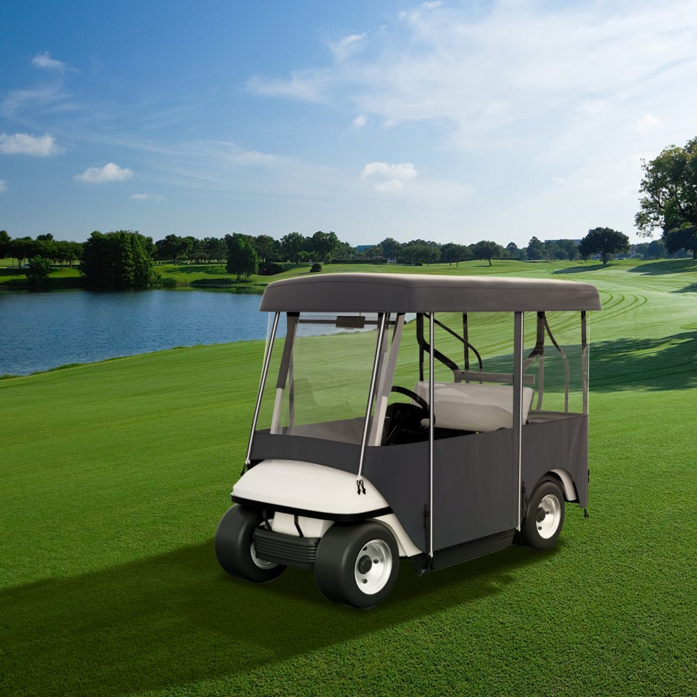 VEVOR Golf Cart Enclosure, Polyester Driving Enclosure, Club Car Covers Universal Fits for 2+2 Passenger Golf Carts, Sunproof and Dustproof Outdoor Cart Cover