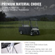 VEVOR Golf Cart Enclosure, 4-Person Golf Cart Cover, 4-Sided Fairway Deluxe, 300D Waterproof Driving Enclosure with Transparent Windows, Fit for EZGO, Club Car, Yamaha Cart (Roof Up to 78.7''L)