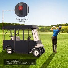 VEVOR Golf Cart Enclosure, 4-Person Golf Cart Cover, 4-Sided Fairway Deluxe, 300D Waterproof Driving Enclosure with Transparent Windows, Fit for EZGO, Club Car, Yamaha Cart (Roof Up to 78.7''L)