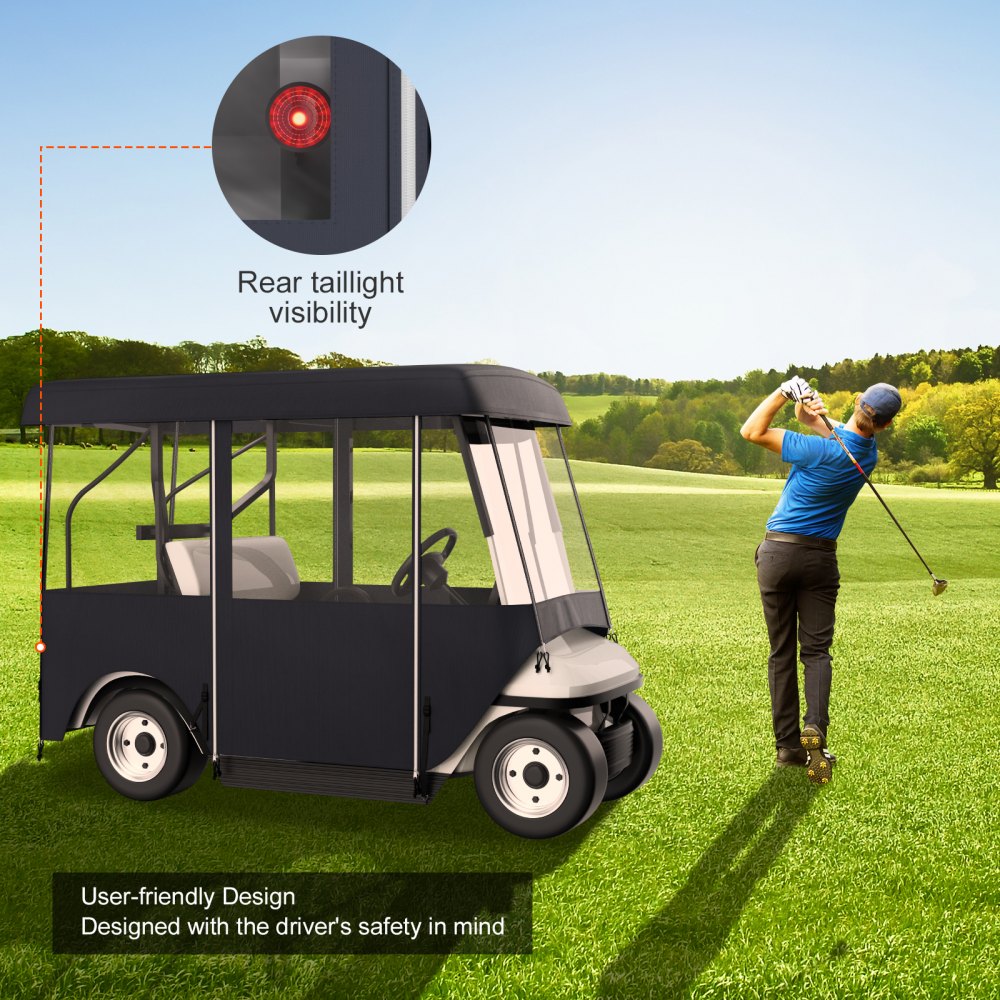 VEVOR Golf Cart Enclosure 86'', 4-Person Golf Cart Cover, 4-Sided Fairway Deluxe, 300D Waterproof Driving Enclosure with Transparent Windows, Fit for 4-Seat EZGO, Club Car, Yamaha Carts