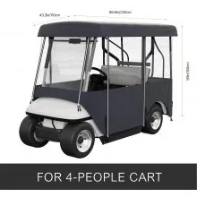 VEVOR Golf Cart Enclosure 86'', 4-Person Golf Cart Cover, 4-Sided Fairway Deluxe, 300D Waterproof Driving Enclosure with Transparent Windows, Fit for EZGO, Club Car, Yamaha Cart