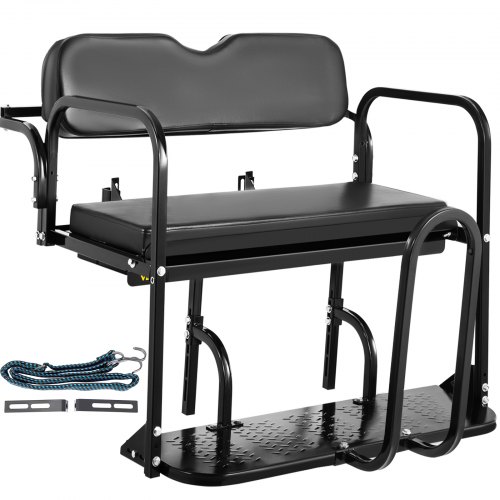 VEVOR Golf Cart Rear Seat, Club Car Rear Seat for Yamaha G29 Drive 2006-2016, Heavy Duty Golf Cart Back Seat 1102 lbs Capacity, Black Steel Golf Cart Flip Folding Rear Back Seat Kit with Grab Bar