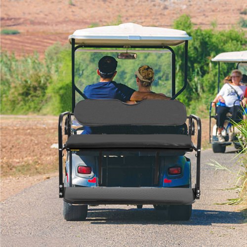 VEVOR Golf Cart Rear Seat, Club Car Rear Seat Compatible with EZGO TXT & TXT48 1994+, Heavy Duty Golf Cart Back Seat 1102 lbs Capacity, Golf Cart Flip Folding Rear Back Seat Kit Steel Frame - Tan