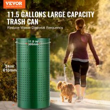 Dog Poop Trash Can 11.5 Gallons Weather-Resistant Dog Waste Bin with Lid