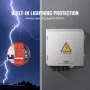 VEVOR PV Combiner Box, 4 String, Solar Combiner Box with 10A Rated Current Fuse 63A Circuit Breaker Lightning Arrester and Solar Connector, ABS Plastic Case for On / Off Grid Solar Panel System, IP65