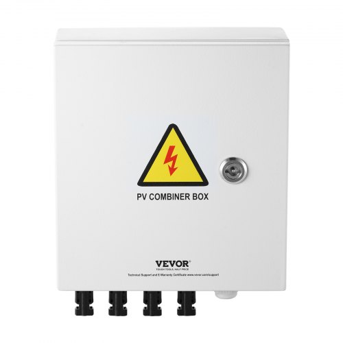 VEVOR 4 String Solar PV Combiner Box 15A IP65 Waterproof - For Home Solar Panel Systems