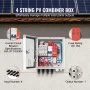 VEVOR Solar PV Combiner Box 4 String 15A for Solar Panel System Steel Case IP65