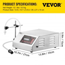 VEVOR Liquid Filling Machine 5-3500ml GFK-160 LCD Display Digital Control Pump Liquid Filler Machine Automatic Liquid Filling Machine