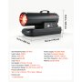 VEVOR Forced Air Kerosene Heater, 20 kW Output Diesel Torpedo Space Heater, for Garage, Warehouse, Workshop, Job Site, Construction, Fast Heating, with Thermostat Control, Premium Carbon Steel, Black
