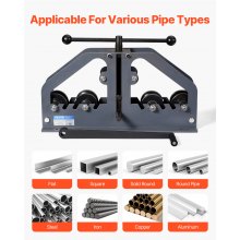 VEVOR Tube Roller Bender Max 1-1/2" Manual Tube Pipe Roller Bender with 6 Dies