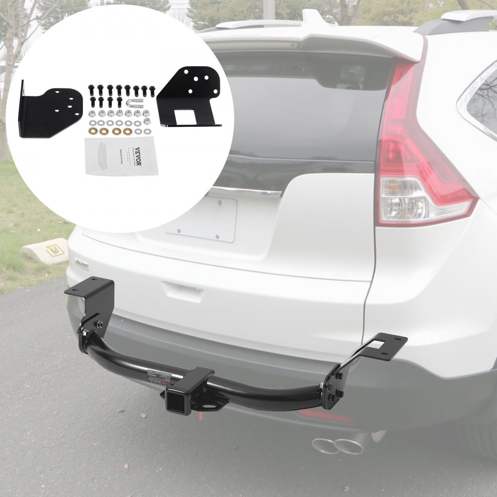 VEVOR Class 3 Trailer Hitch, 2-Inch Receiver, 6000 lbs, Q345B Steel Tube Frame, Compatible with 2012-2016 Honda CR-V, Multi-Fit Hitch to Receive Ball Mount, Cargo Carrier, Bike Rack, Tow Hook, Black