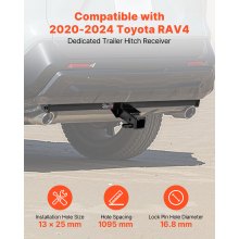 VEVOR Class 3 Trailer Hitch Tow Hitch with 2" Receiver for 2020-2024 Honda RAV4