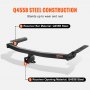 VEVOR Class 3 Trailer Hitch, 2-Inch Receiver, Q455B Steel Tube Frame, Compatible with 2020-2023 Toyota Highlander, Multi-Fit Hitch to Receive Ball Mount, Cargo Carrier, Bike Rack, and Tow Hook, Black