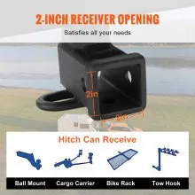 VEVOR Class 3 Trailer Hitch, 2-Inch Receiver, Q455B Steel Tube Frame, Compatible with 2020-2023 Toyota Highlander, Multi-Fit Hitch to Receive Ball Mount, Cargo Carrier, Bike Rack, and Tow Hook, Black