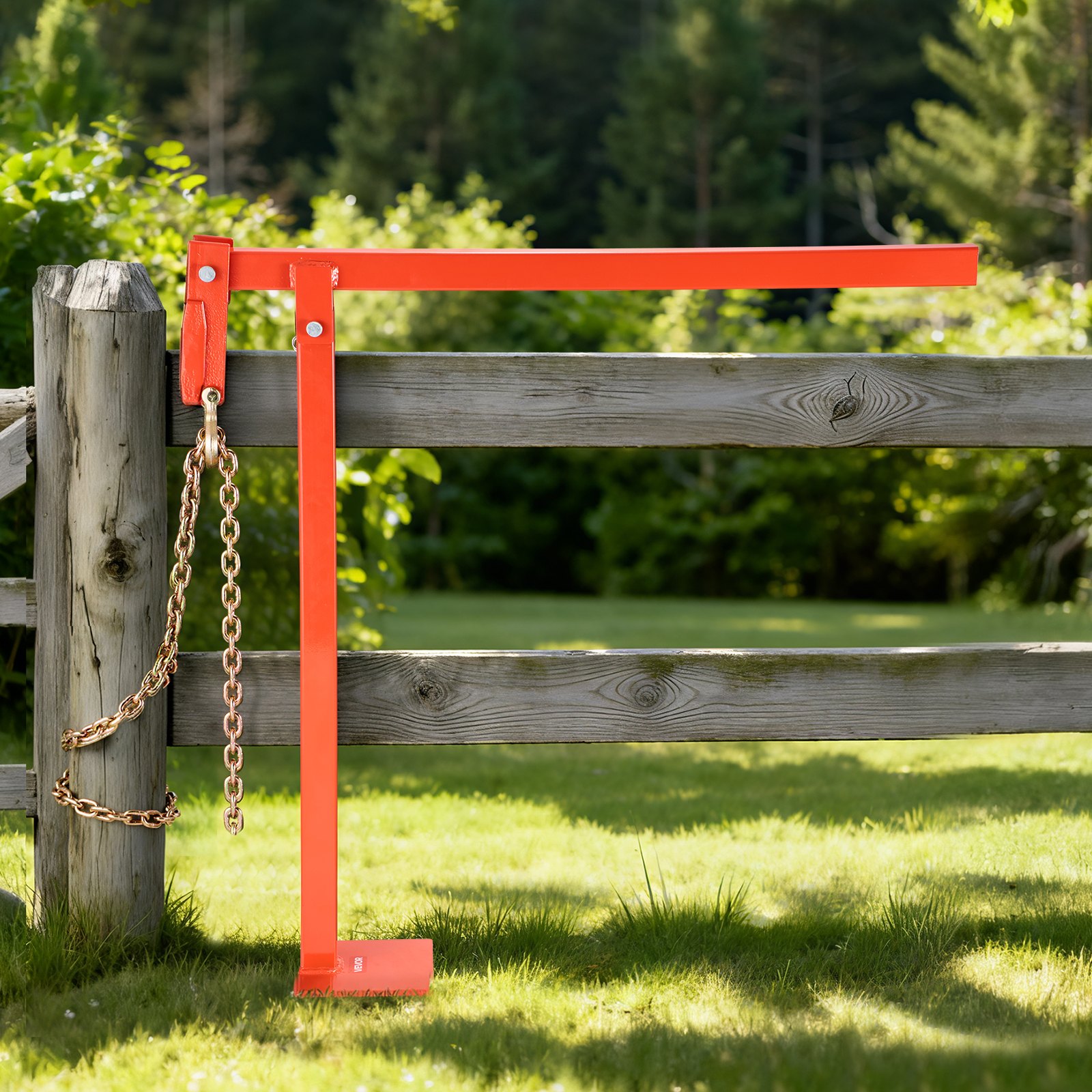 Sťahovák na T-stĺpiky VEVOR 78 cm, odolný sťahovák na plotové stĺpiky so zdvíhacou reťazou 109,2 cm, oceľ odolná voči hrdzi, nástroj na odstraňovanie T-stĺpikov šetriaci prácu pre okrúhle plotové stĺpiky, stĺpiky značiek a pne stromov.