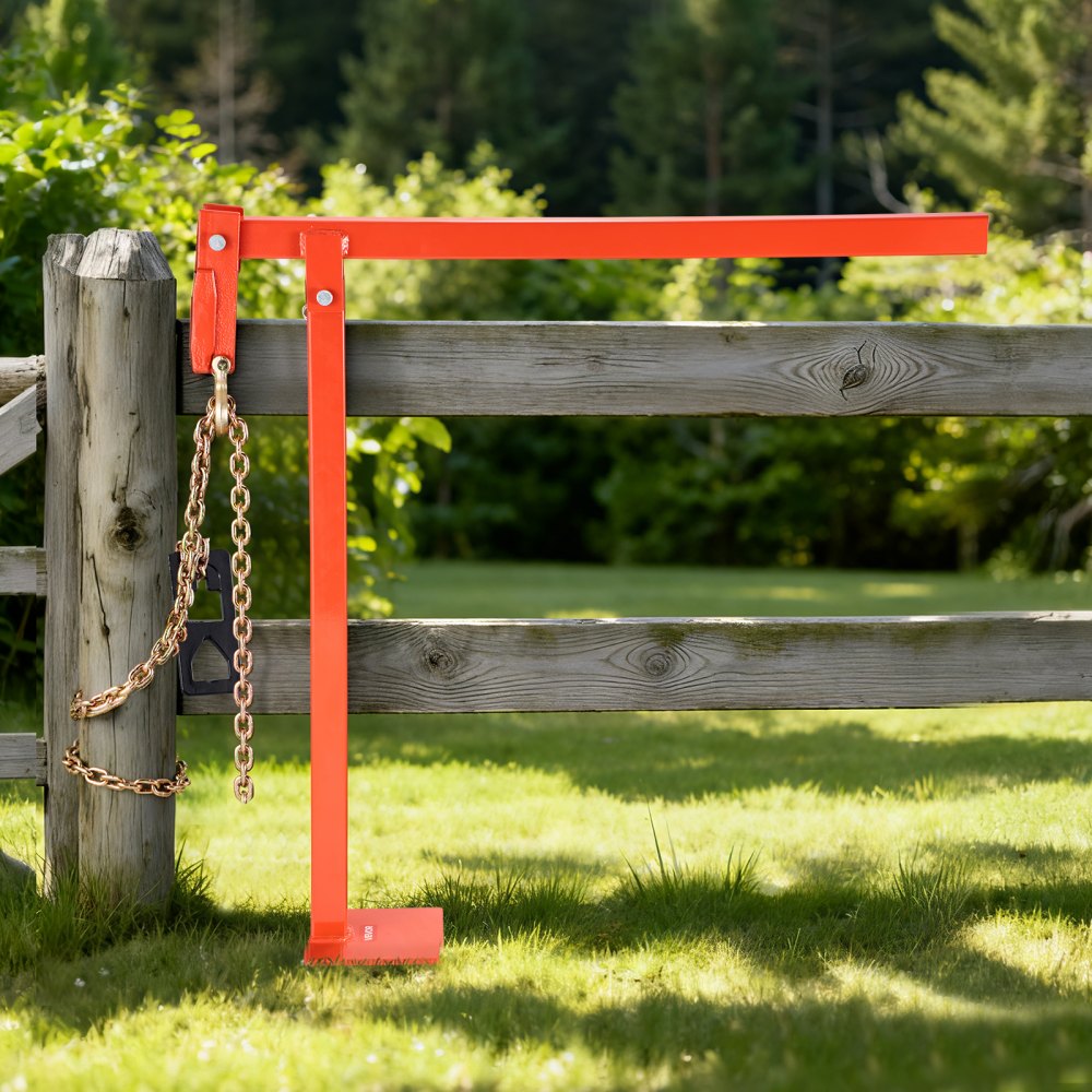 VEVOR 91,4 cm-es T-oszlop lehúzó, nagy teherbírású kerítésoszlop lehúzók lehúzólemezzel és 119 cm-es emelőlánccal, munkaerő-takarékos T-oszlop eltávolító szerszám kerek kerítésoszlopokhoz, jelzőoszlopokhoz és fatuskókhoz