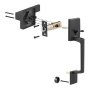 VEVOR Front Door Handle, Matte Black Square Handle Set with Lever Door Handle No Lock, Adjustable Hole Space, Entry Door Handle with Reversible for Right and Left Handed Entrance and Front Door