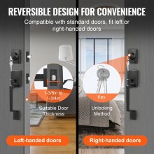 VEVOR Entry Door Handle and Deadbolt Set Matte Black Square Handle with Lever