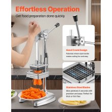Commercial French Fry Cutter Stainless Steel Vegetable Chopper w/ 3 Blades