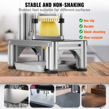 VEVOR Commercial French Fry Cutter with 4 Replacement Blades, 0.64 cm & 0.95 cm Blade Easy Dicer Chopper, 6-wedge Slicer & 6-wedge Apple Corer, Lemon Potato Cutter for French Fries with Tray and Handle